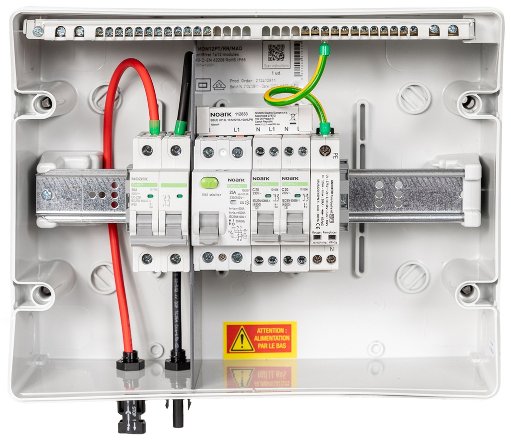 MADEnR - Coffret PV AC/DC 3kW monophasé – 1 String – 1MPPT – Parafoudre AC – Diff 300mA