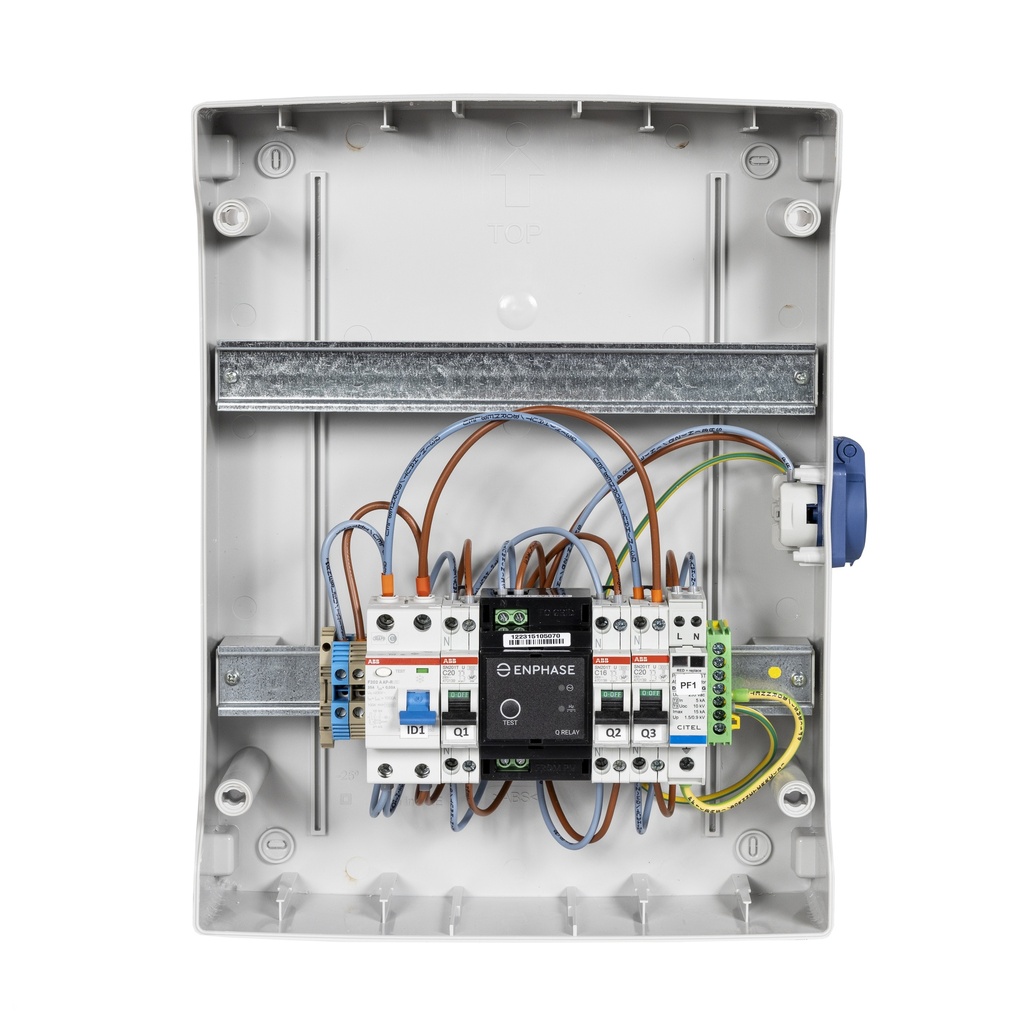TECHNIDEAL - Coffret AC micro onduleur monophasé Enphase 1-4.5kW (C20) + 1 Q Relais (QR) + PLACE PASSERELLE