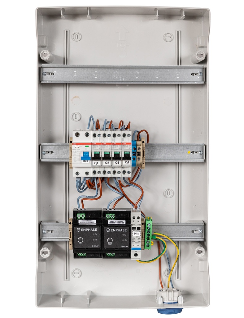 TECHNIDEAL - COF-6K-QRELAY - ENPHASE Coffret AC micro onduleur monophasé Enphase 3-6kW (2xC20) + 2 Q Relais (QR) + PLACE PASSERELLE