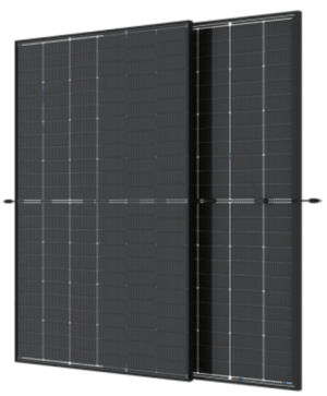 TRINA - Module N-TYPE 425Wc - Bi-verre - Bi-facial transparent - Cadre noir - 144 cellules - Dimensions 1762 x 1134 x 30 mm - Connecteur MC4 Evo 2