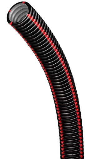 TPC 90 NOIRE B Ro C50 P6 - Gaine noire bandes rouge - Longueur 50m