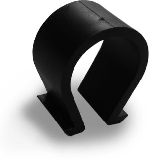 K2 - Clip pour câble Omega - Permet de poser le câble à l’exterieur des rails K2 - Fixation dans la section en C du profilé - Matériau : Polypropylène avec stabilisateur UV, noir.