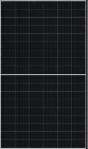 DMEGC - Module N-TYPE Bi-Facial 465Wc - Bi-verre - PPE2 V1 450kg CO2eq/kWc - Cadre noir - Fond blanc - 96 cellules G12RT - Dimensions 1762 x 1134 x 30 mm - Connecteur MC4 Evo 2 1500V.
