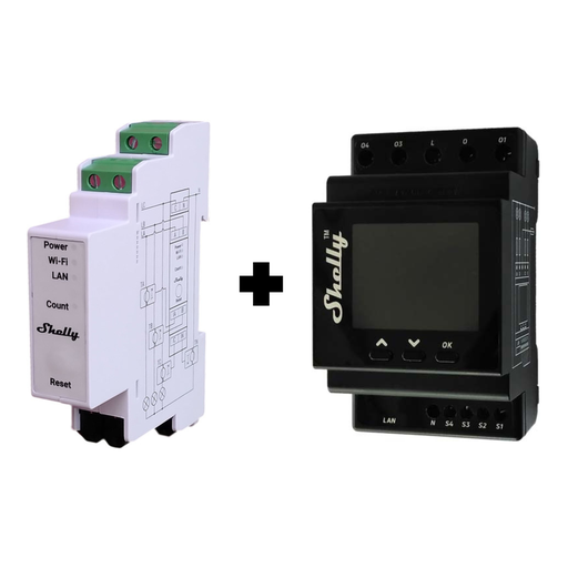 SHELLY - PACK triphasé Shelly Pro 3EM 120A + 3 x TC + Shelly Pro 4PM