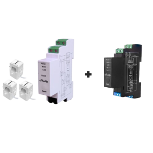 SHELLY - PACK triphasé Shelly Pro 3EM 120A + 3 x TC + Shelly Pro 2PM monophasé